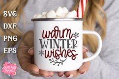 Warm Winter Wishes Svg, Christmas Svg, Holiday Coffee Mug Product Image 2