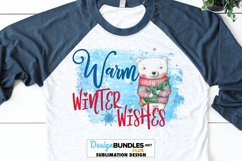 Christmas Sublimation | Warm Winter Wishes Bear PNG Product Image 1