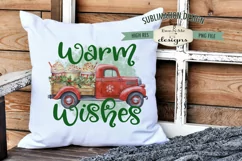 Red Truck Hauling Cocoa Cups with Whipped Cream Sublimation Product Image 2