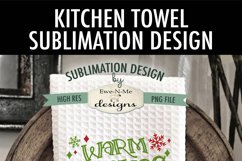 Warm Wishes Cocoa Mug Kitchen Towel Sublimation Design Product Image 2