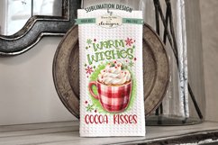 Warm Wishes Cocoa Mug Kitchen Towel Sublimation Design Product Image 1