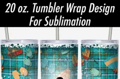 20 oz Tumbler Sublimation PNG | Mittens Hats Warm Wishes Product Image 2