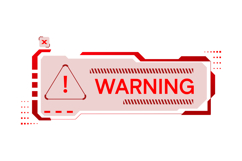 Warning alert attention futuristic game element isolated Product Image 1