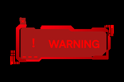 Warning alert attention futuristic game element isolated Product Image 2