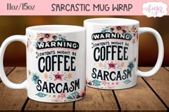 Sarcastic quote mug wrap PNG, Coffee lover mug template Product Image 1