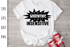 Warning Insensitive SVG - Funny Adult Cut File Product Image 1