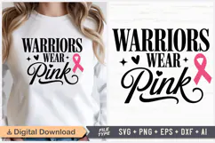 Warriors Wear Pink SVG | Breast Cancer Awareness SVG Product Image 1
