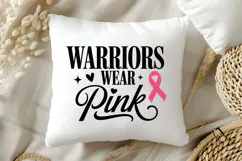 Warriors Wear Pink SVG | Breast Cancer Awareness SVG Product Image 5