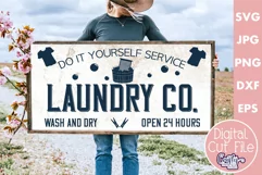 Vintage Farmhouse Home Sign | Wash And Dry Laundry Svg Product Image 1