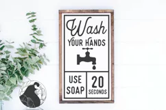 Wash Your Hands SVG, Bathroom Sign SVG, Farmhouse SVG Product Image 1