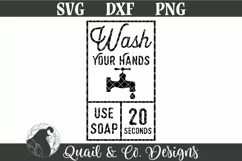 Wash Your Hands SVG, Bathroom Sign SVG, Farmhouse SVG Product Image 2