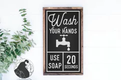 Wash Your Hands SVG, Bathroom Sign SVG, Farmhouse SVG Product Image 3