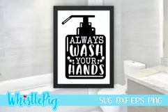 Farmhouse Svg Bathroom Svg Bathroom Sign Svg Wash Your Hands Product Image 1