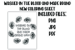 Washed in the Blood Christian Baptism Coloring Sheet Product Image 1