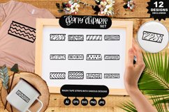 Washi Tape Strips With Various Designs Clipart Set Product Image 1