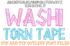 Washi Torn Tape Font Scrapbook Typography Lettering ABC by Squeeb Creative