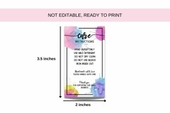 2 x 3.5 Ready to Print Care Instructions Card