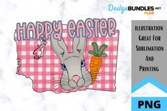 Sublimation Happy Easter State - Washington - Rabbit Product Image 1