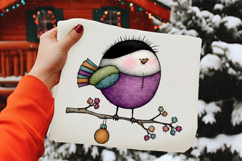 Whimsical Christmas bird Sublimation Product Image 3