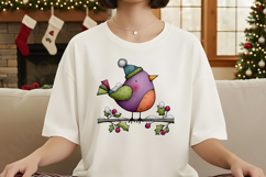 Whimsical Christmas bird Sublimation Product Image 5