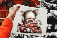Whimsical Christmas cat PNG Sublimation Product Image 2