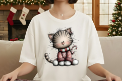 Whimsical Christmas cat PNG Sublimation Product Image 4