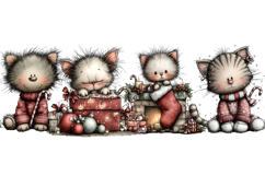 Whimsical Christmas cat PNG Sublimation Product Image 5