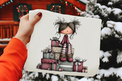 Whimsical Christmas girl png Product Image 2
