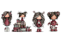 Whimsical Christmas girl png Product Image 5