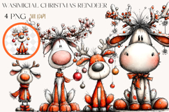 Whimsical Christmas Reindeer Sublimation Product Image 1