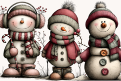 Whimsical Christmas Snowman PNG Sublimation Product Image 5