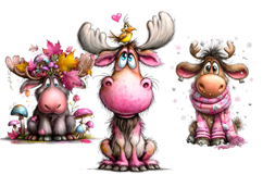 Whimsical moose png Sublimation Product Image 5