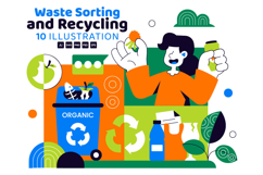 10 Waste Sorting and Recycling Illustration Product Image 1