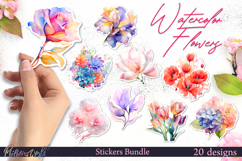 Floral Stickers Bundle | Watercolor Flowers Product Image 1