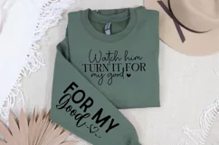 Watch Him Turn It Sleeve SVG, Christian SVG Design Product Image 3