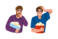 suspense watching horror man vector Product Image 1