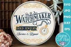 Vintage Farmhouse Home Round Sign Svg | Watchmaker Shop Product Image 1