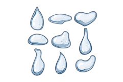 water drops set cartoon Product Image 1