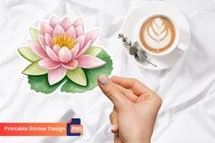 Water Lily Flower Sticker, Beautiful Flower Decal Product Image 1
