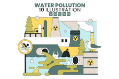 10 Water Pollution Vector Illustration Product Image 1