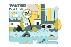 10 Water Pollution Vector Illustration Product Image 4