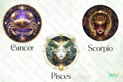 Water Signs Brilliant Zodiac Sublimation Clipart Product Image 1