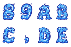 Water Wave Splash Alphabet Lettering ABC Text Font SVG PNG Product Image 3