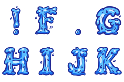 Water Wave Splash Alphabet Lettering ABC Text Font SVG PNG Product Image 4