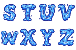 Water Wave Splash Alphabet Lettering ABC Text Font SVG PNG Product Image 6