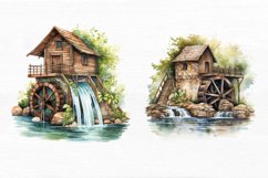 Water Wheel Watercolor Sublimation clipart Product Image 3