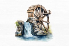 Water Wheel Watercolor Sublimation clipart Product Image 4