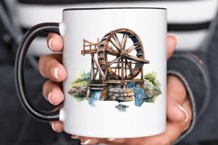 Water Wheel Watercolor PNG Clipart Product Image 2