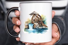Water Wheel Watercolor PNG Clipart Product Image 2