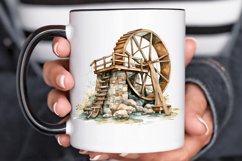 Water Wheel Watercolor PNG Clipart Product Image 3